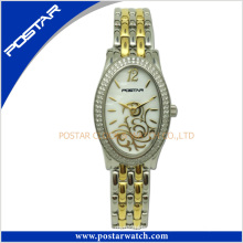 Oval-Shaped Fashionable Famous Brand Ladies Stainless Steel Women Watch